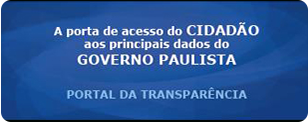 Imagem do Portal da Transparência com o texto: A porta de acesso do cidadão aos principais dados do Governo Paulista.